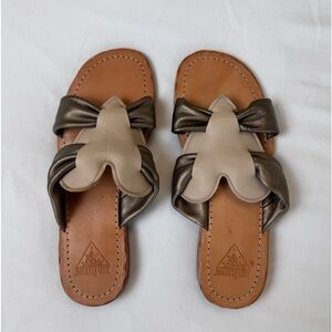 Discontinued John Fluevog Rivers Tambo Leather Flat Sandal